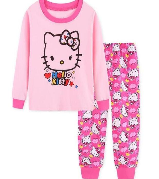 Kids Girls Tops+Leopard Pants Pyjamas Pajamas Sets Sleepwear Long Sleeve Pajama Baby Pjs Children 7years Kids Clothes 90-130cm