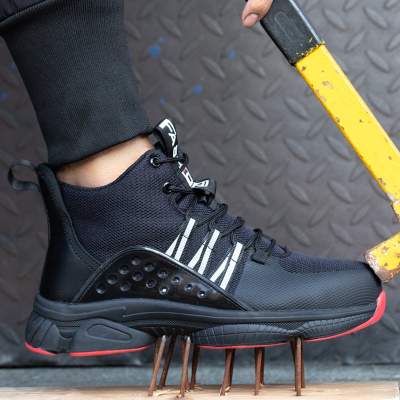 Men Lightweight Safety Shoes Steel Toe Cap Breathable Construction Shoes Work Sneakers Steel Toe Men Shoes Anti-smash Work Boots