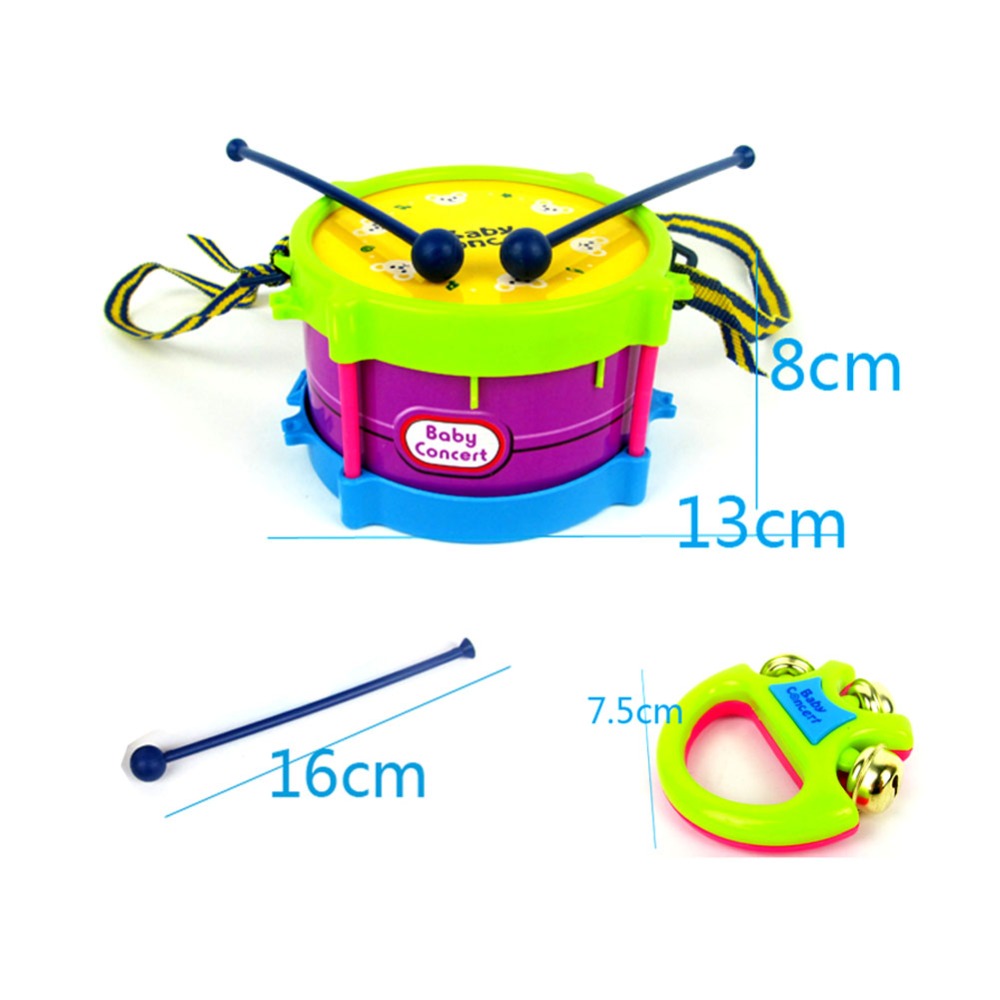 5pcs/set Baby Drum Set Baby Kids Roll Drum Musical Instruments Band Kit Educational Toy Gift Set for Children Musical Toys