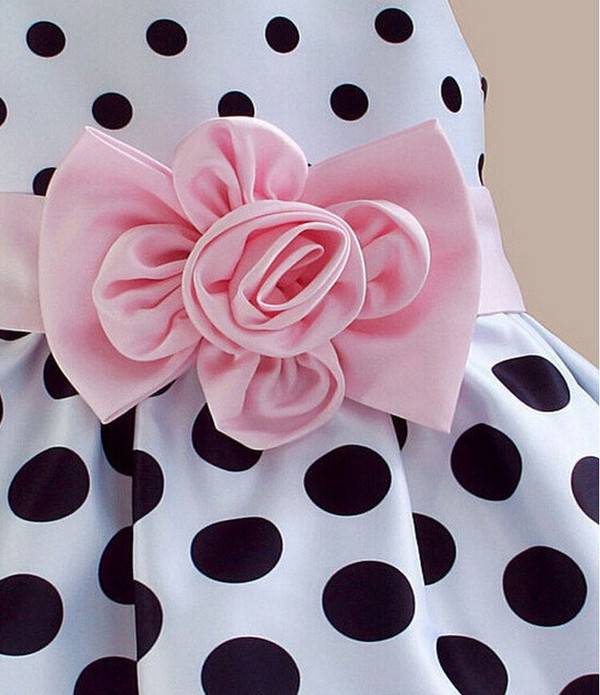 Children's clothing Baby Kids Girls Princess Party Wedding Polka Dot Flower Gown Fancy Dress 2-7Y