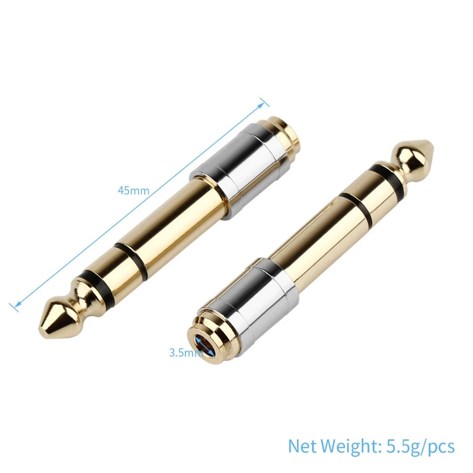 6.35mm To 3.5mm Converters 1/4" Male 1/8" Female 6.35 to 3.5 Jack Headphone Audio Adapter Microphone Connector Stereo Plug