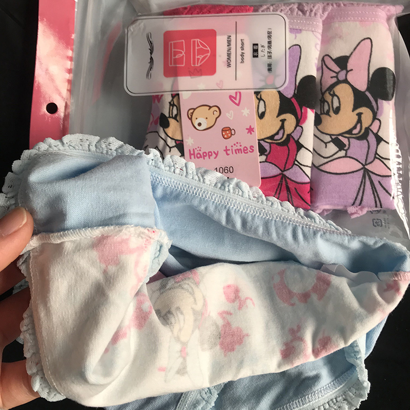 4 / Cotton Soft Panties for Girls Baby Girls Underwear Cartoon Minnie Briefs Breathable Children Panty Kids Underpants