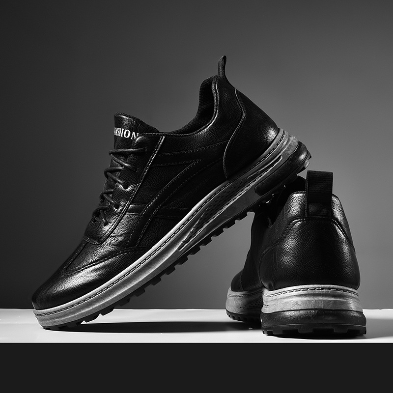 Leather shoe trend, British style casual shoes, men's plus size workwear shoes