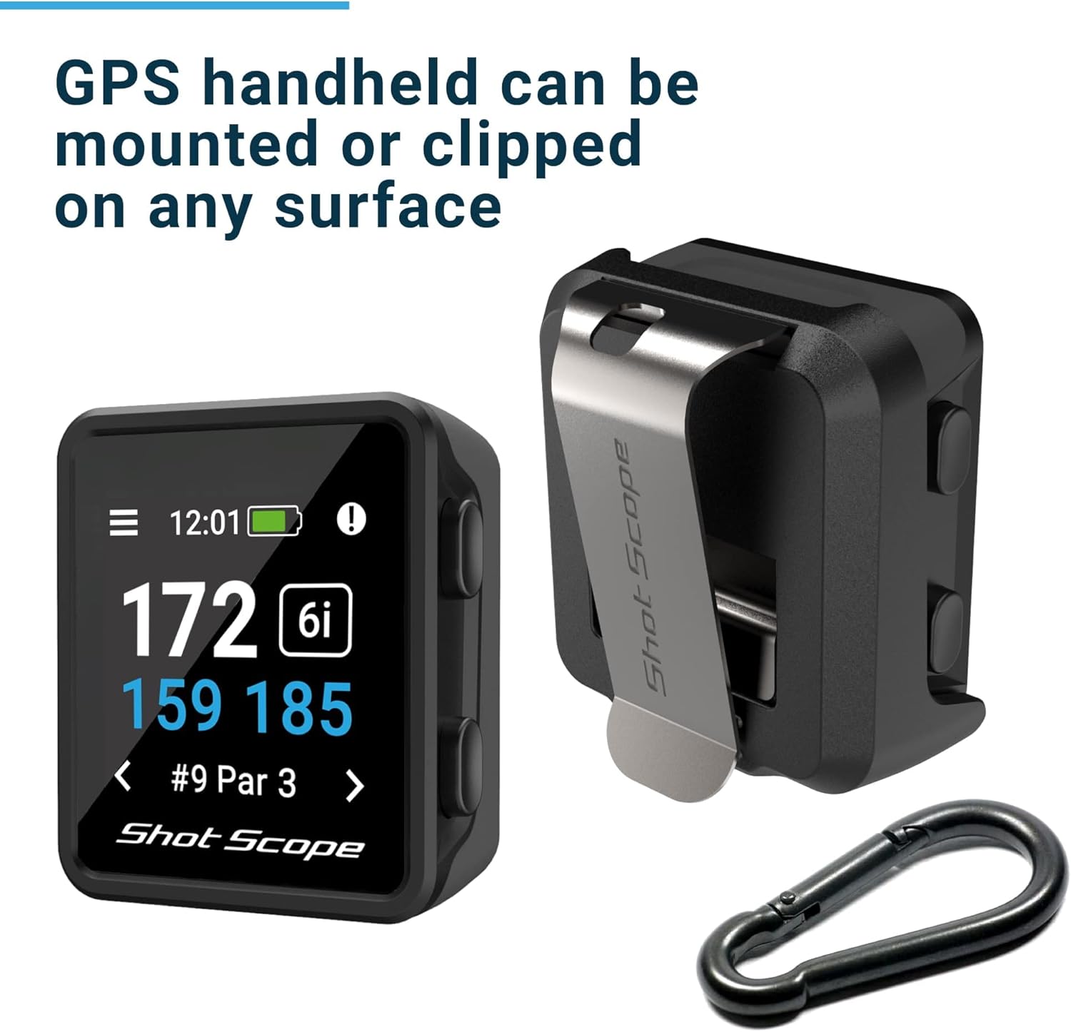 Shot Scope H4 GPS Handheld with Shot Tracking - F/M/B Green and Hazard Distances - 36,000+ pre-Loaded Courses - 100+ Statistics Including Strokes Gain