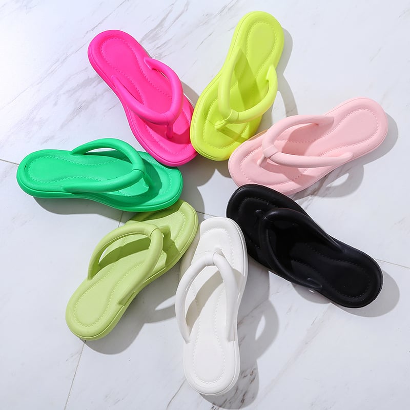 Eva slippers thick soled slippers eva odor proof and fecal feeling soft slippers for household wear simple Flip-flops