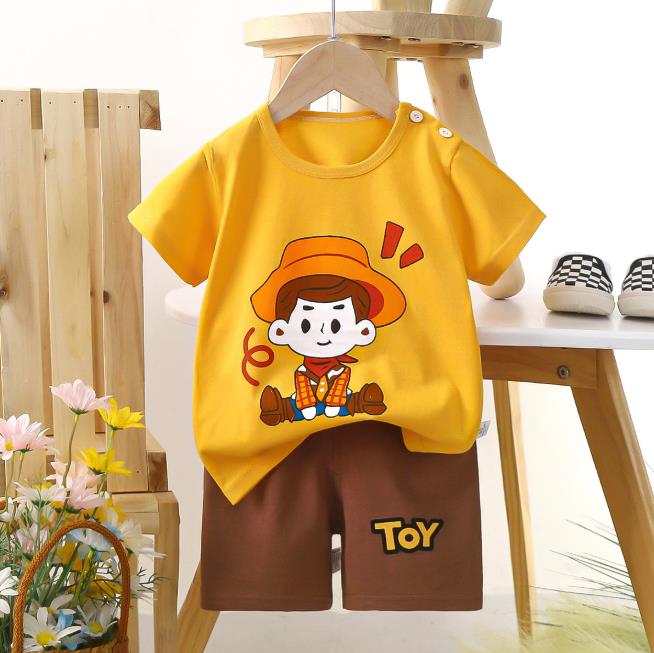 2Pcs Children's Clothing Boys Summer Suit Baby Infant Kids Clothes Short-sleeved T-shirt two-piece 01-2-3-4 years old