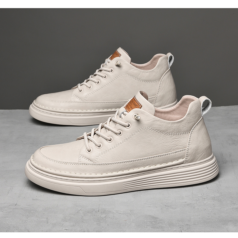 Spring Men Flats/6cm Elevator Shoes Casual Men Sneakers Cow Split Leather Leisure Designer Shoes Height Increase Taller Shoes