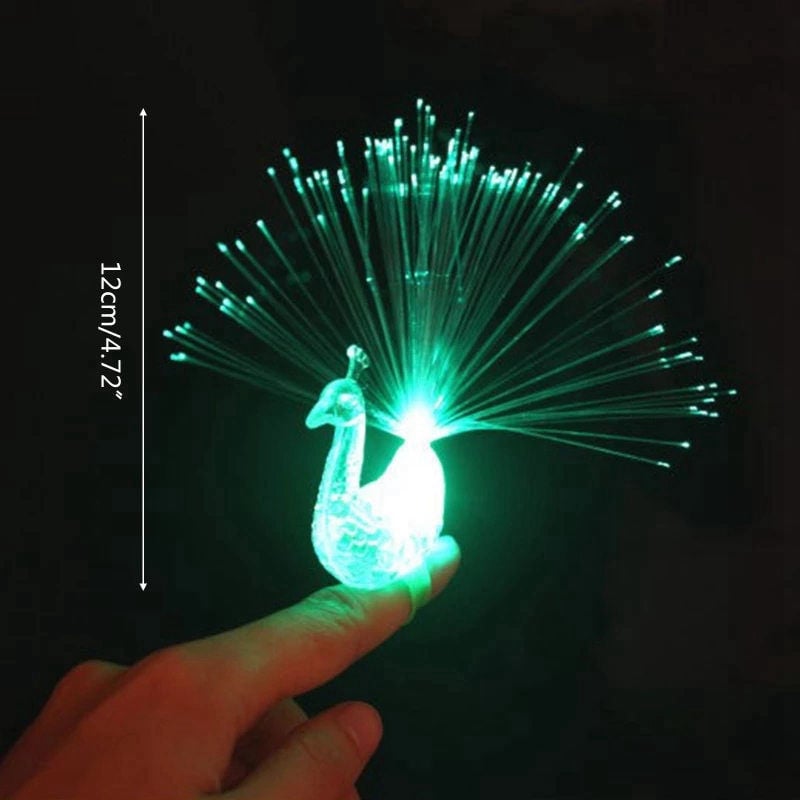 12cm/5inch LED Ring Toy Doll Luminous Bird with Flashing Tail & Colorful Light Children Holiday Party Favorite Gift 1pc