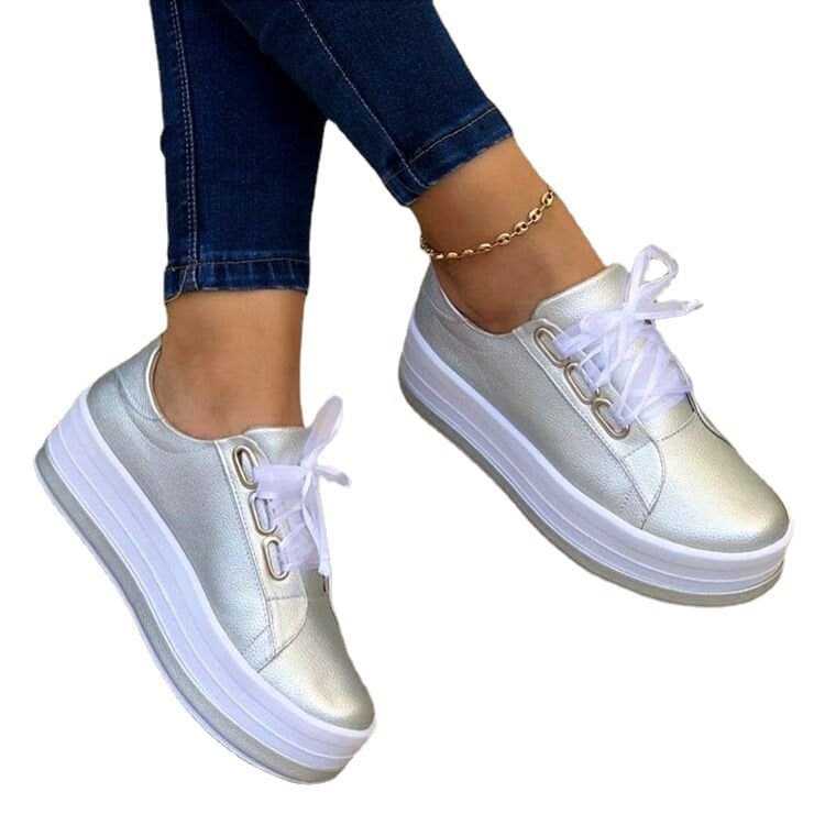 2023 Matching Stitching Design Women Spring and Autumn Sports Shoes Round Toe Thick Bottom Women Shoes Fashion Casual Shoes