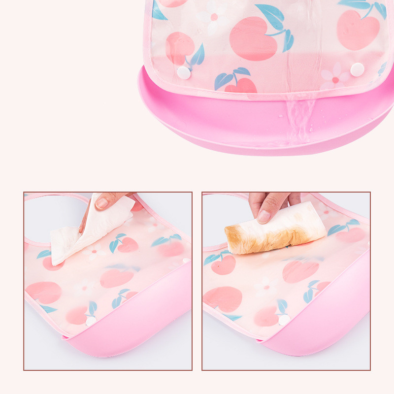 Baby's dining bib EVA waterproof detachable feeding bib Children's bib Mouth water towel Children's wash free dining bib