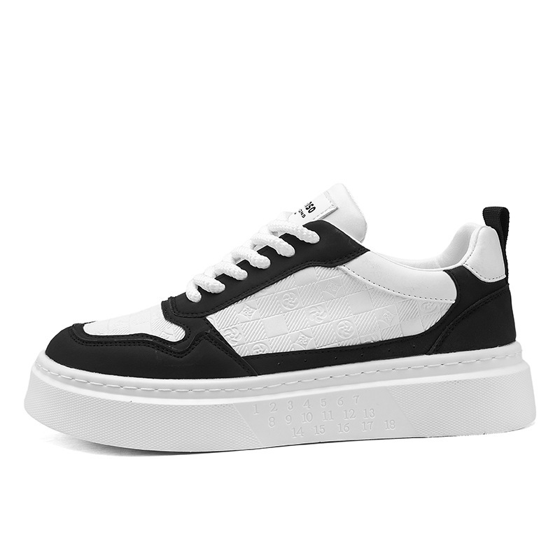 Trendy and versatile white shoes, men's new style board shoes, student sports shoes, lightweight lace up casual shoes