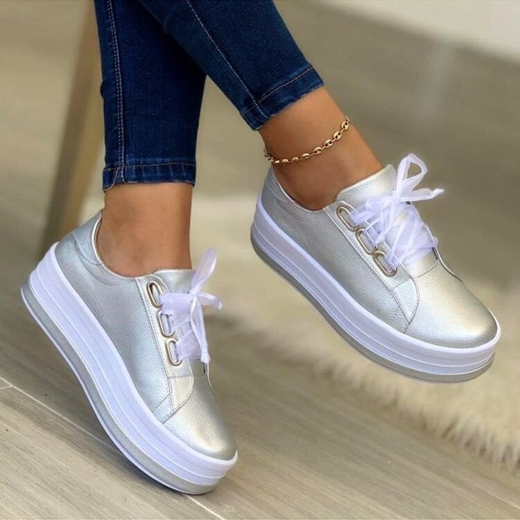 2023 Matching Stitching Design Women Spring and Autumn Sports Shoes Round Toe Thick Bottom Women Shoes Fashion Casual Shoes