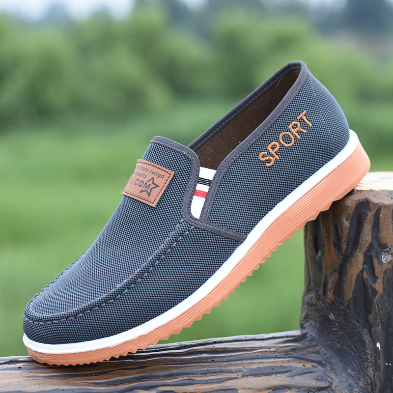 Men's Breathable Casual Shoes with Rubber Sole and Lazyboard Design