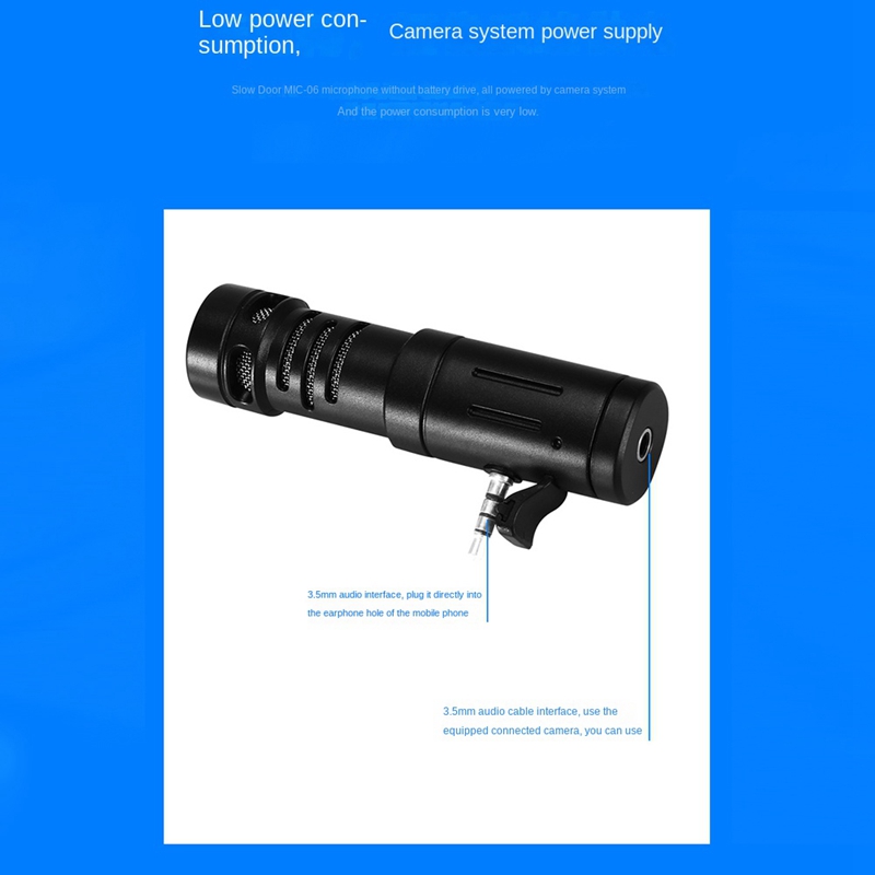 On-Camera Mini Condenser Record Interview Vlog Mic For Phone DSLR Camera 3.5Mm Microphone