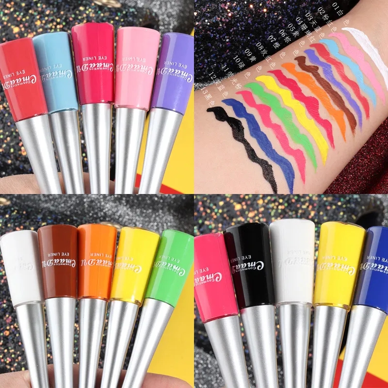 Colorful Liquid Eyeliner Blue Waterproof Long Lasting Diamond Matte Eyeliner Gel Women Makeup Cosmetics