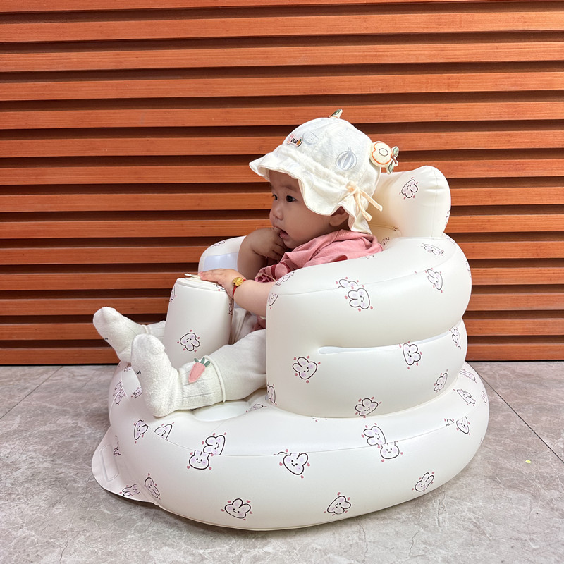 Inflatable Baby Seat for Babies 3-36 Months,Built in Air Pump Children Baby Sofa,Bumbo Seat for Learning to Sit,Feeding,Camping