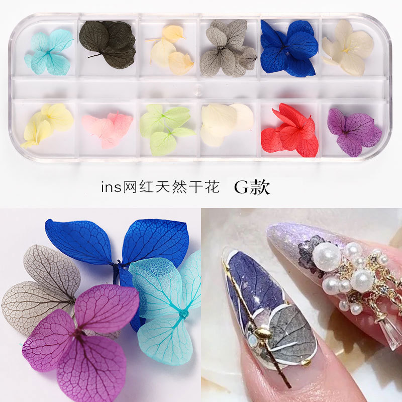 Mix Dried Flowers Nail Decorations Jewelry Natural Floral Leaf Stickers 3D Nail Art Designs Polish Manicure Accessories
