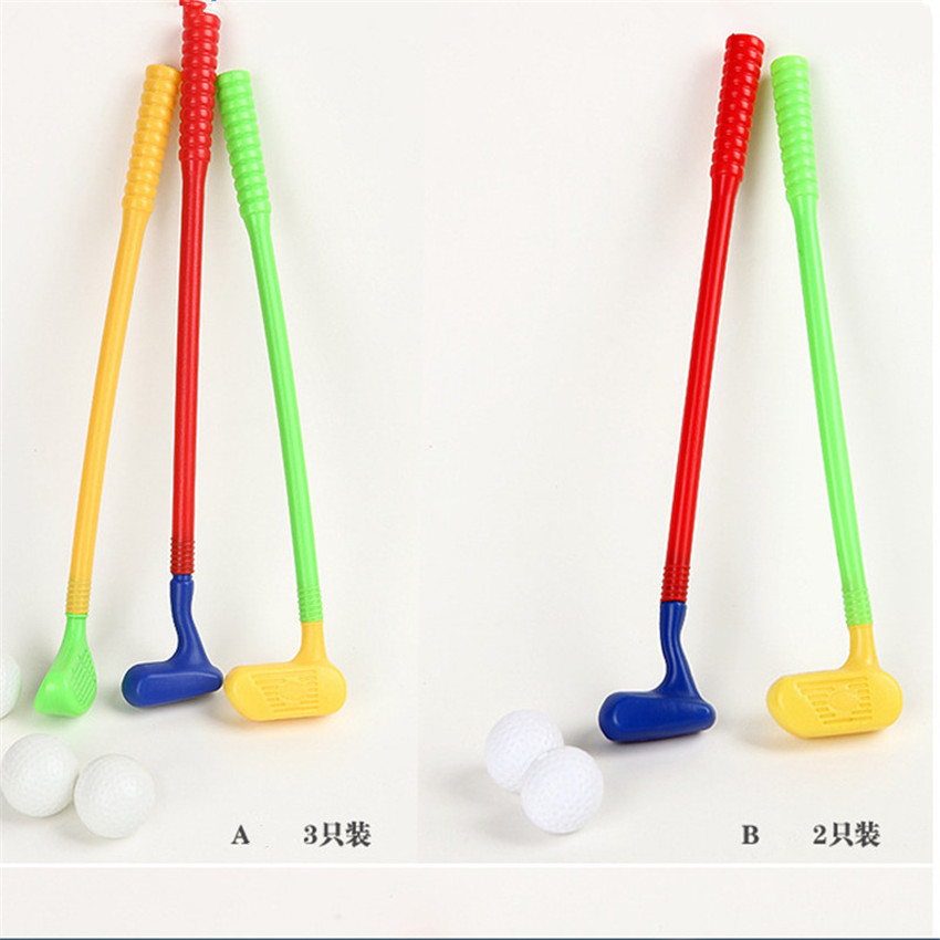 Children Kids Golf Club Toys 2 Golf Clubs + 2 Golf Ball Toy Mini Golf Game Sports for Baby Grasping Ability Developing