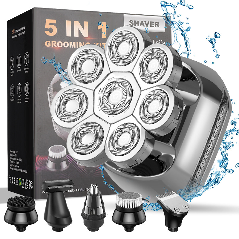 8 Heads Electric Shaver 8D Men Rechargeable Rotary Beard Razor Waterproof Wet Dry Portable Mini Shaving Machine for Bald