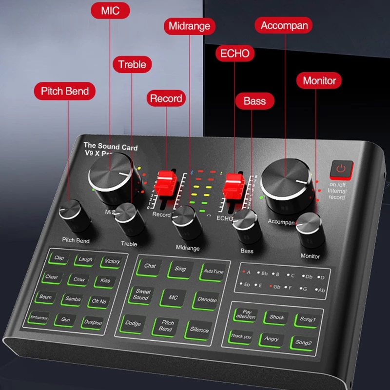 BM800 V8 Sound Card Set Professional Audio Condenser Mic Studio Singing Microphone for Karaoke Podcast Recording Live Streaming