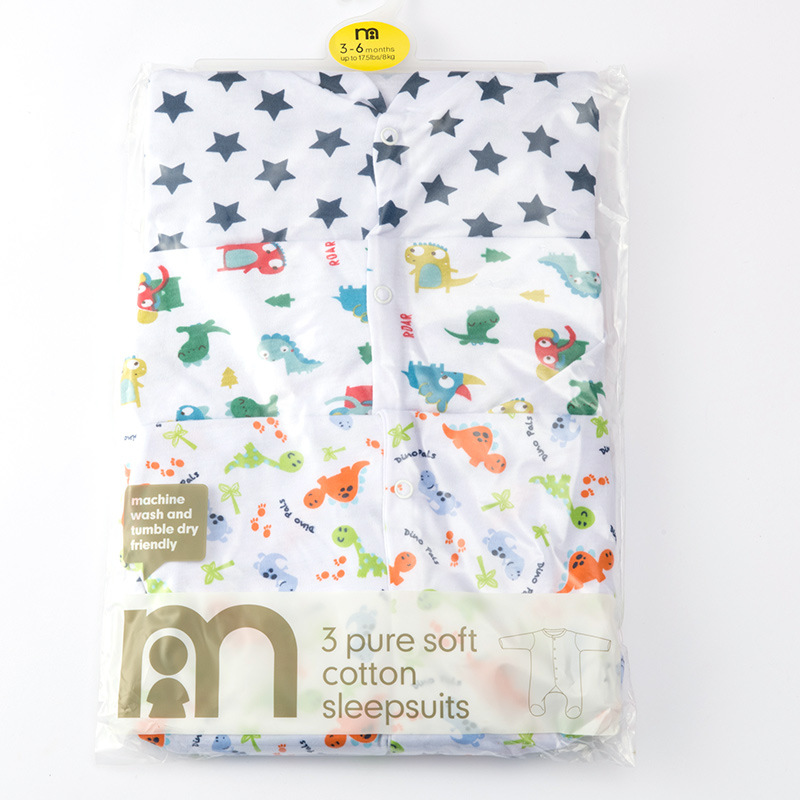 0- December Foreign Trade Children's Bodysuit Baby Cotton Underwear Newborn Romper Gift Box Three Piece Set