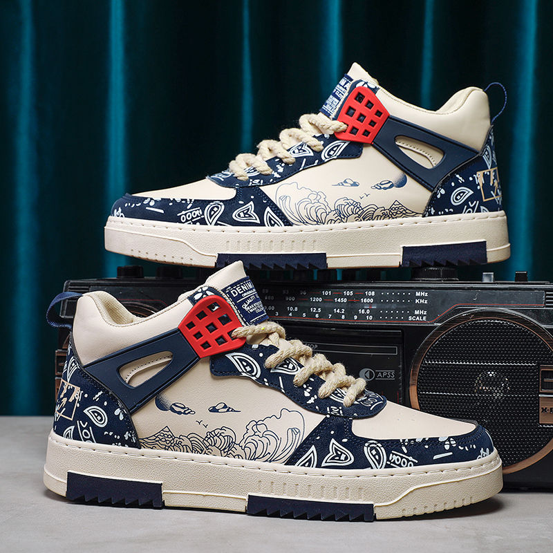 new high-top leisure shoes trend all match small white shoes light soft sole sports shoes
