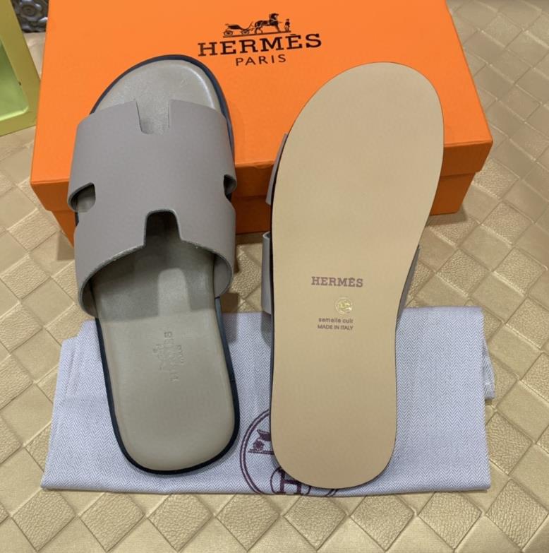 Hermes Men's Slippers Hermes Genuine Leather Slippers Size 38-45