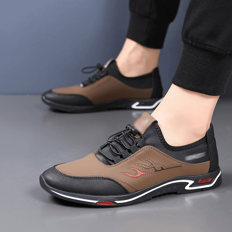Men's Business Casual Breathable Anti-odor Leather Shoes Fashionable Soft Sole Work Driving Shoes Men's Lightweight Cloth Shoes