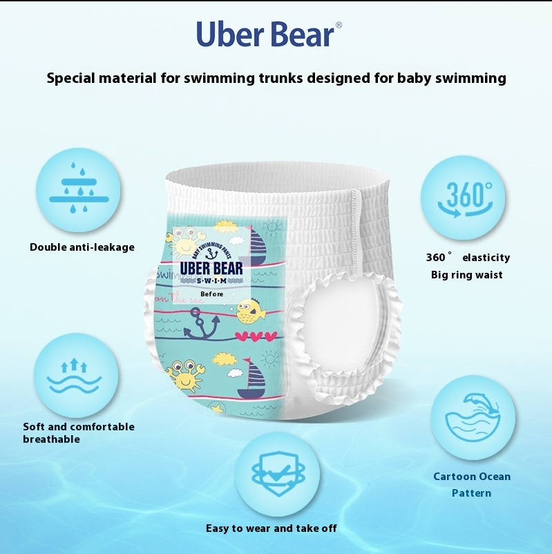 10pc Baby disposable waterproof pants factory baby swimming trunks diapers