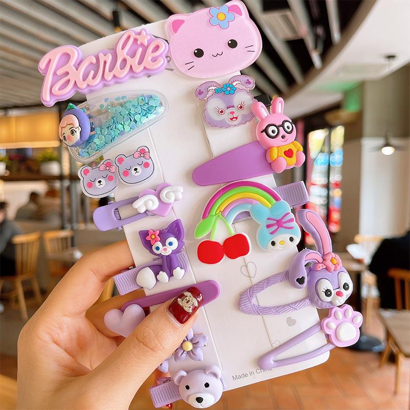 14PCS Girls Sweet Hair Clip Rainbow Fruit Cute Cartoon Hair Bands Lovely Hair Accessories Headwear Hairpins Headdress Barrettes