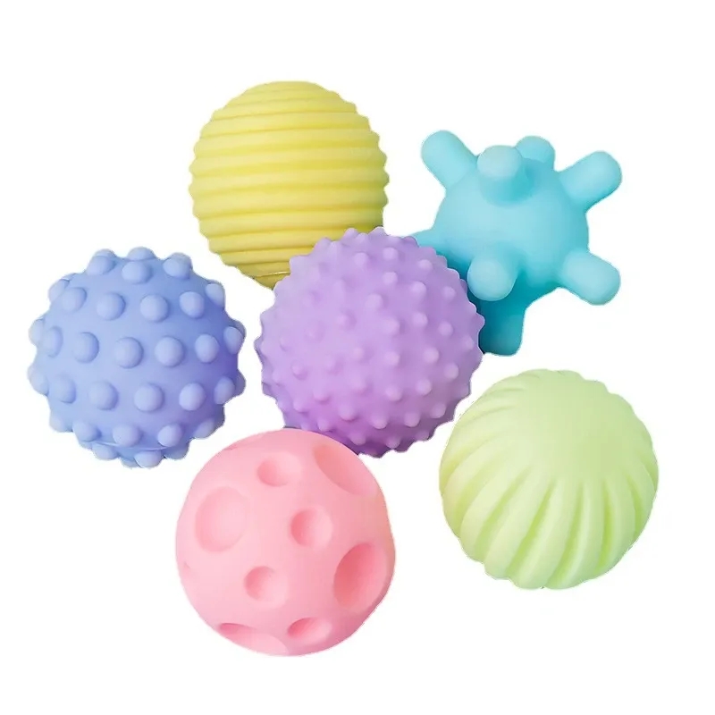 6PCS Baby Toy Ball Set Develop Baby's Tactile Senses Toy Baby Touch Hand Ball Toys Soft Training Massage Ball Children Toy