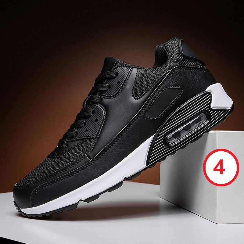 MAX90 Air Cushion Men Sport Running Shoes Fashion Sneakers Jogging Trainers Casual Lace-up Black Size 36-47