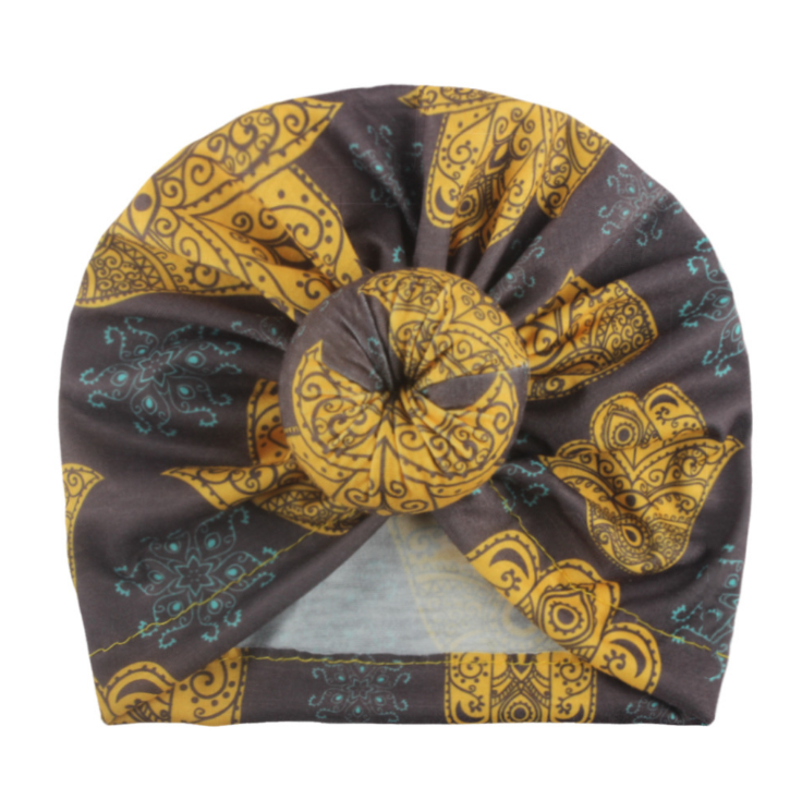 Children's accessories doughnut hat newborn baby ball printed brimless hat