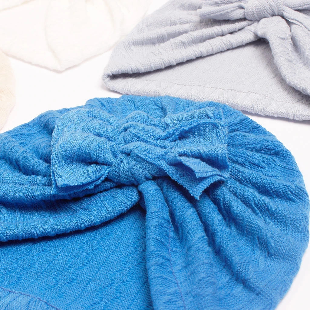 1Pcs Cable Bow Baby Turban for Kids Elastic Knit Turban Girls Hats Soft Cotton Kids 3 Layers Bowknot Headwear Hair Accessories