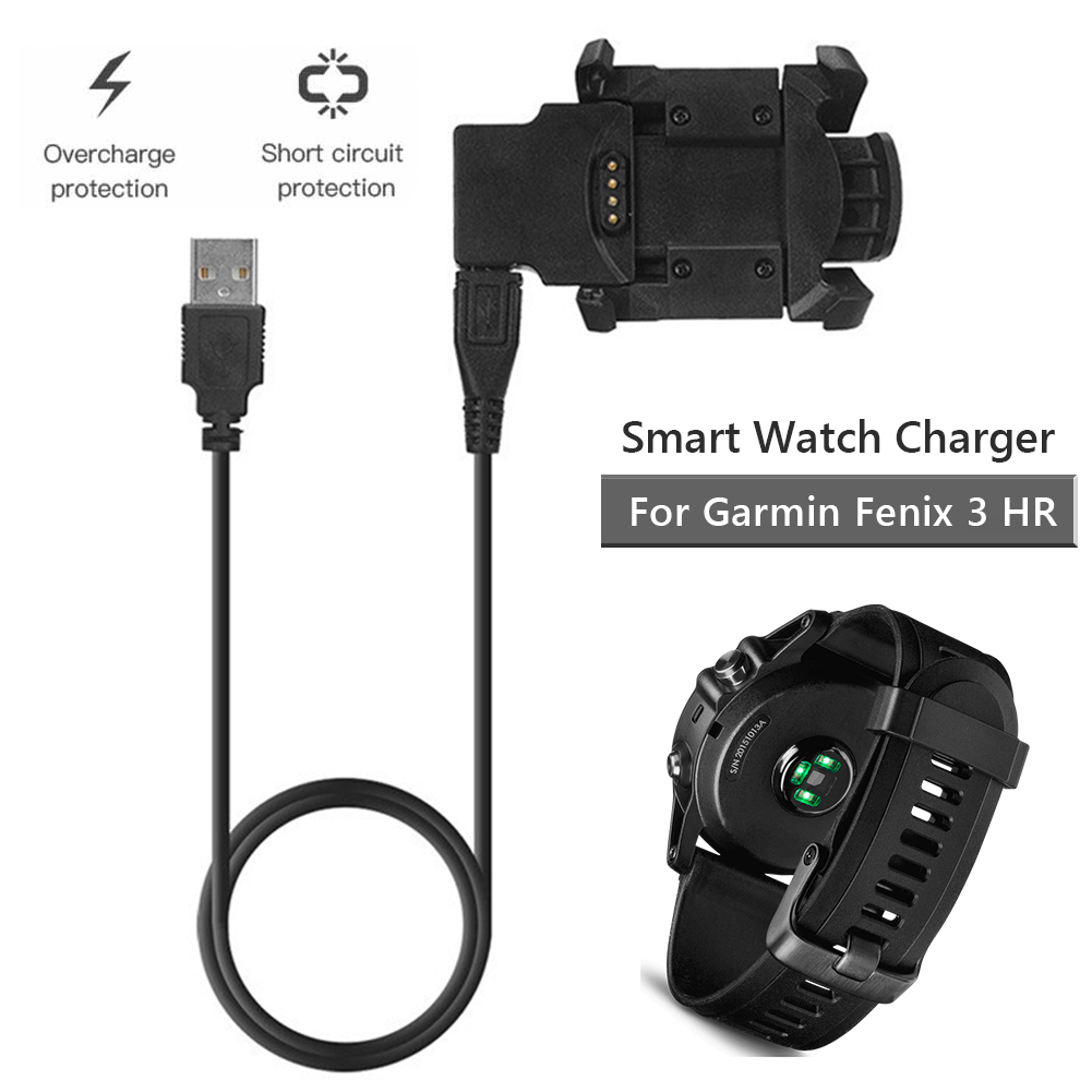 Watch Charger Power Supply Sport Watch Clip Charger for Garmin Fenix 3/Fenix 3 HR Power Supply Adapter Dock Black