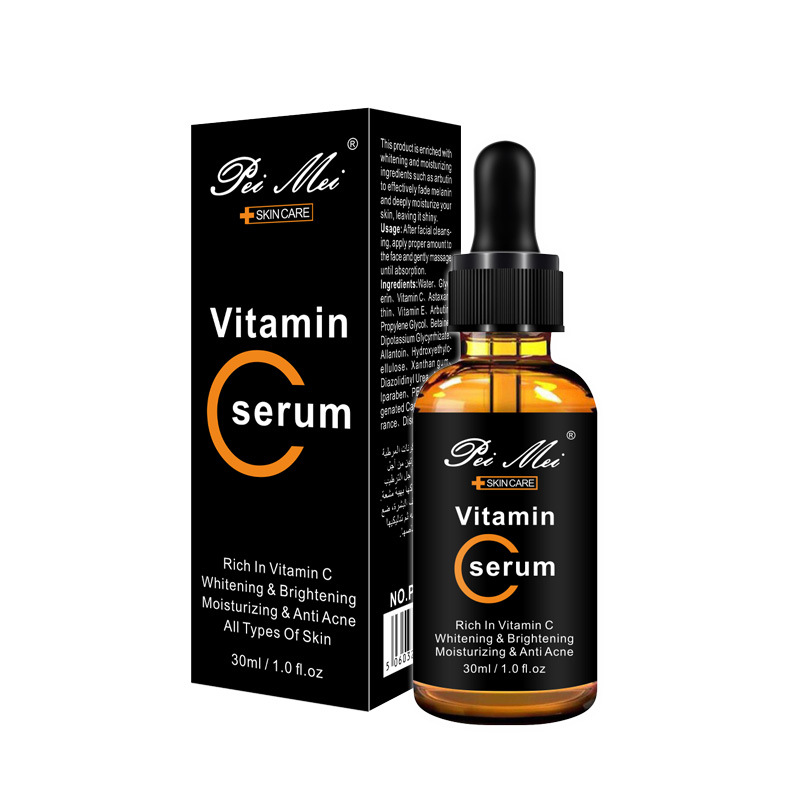 30ml Vitamin C Serum Anti-aging Whitening VC Essence Oil Topical Facial Serum with Hyaluronic Acid Vitamin E Cosmetic