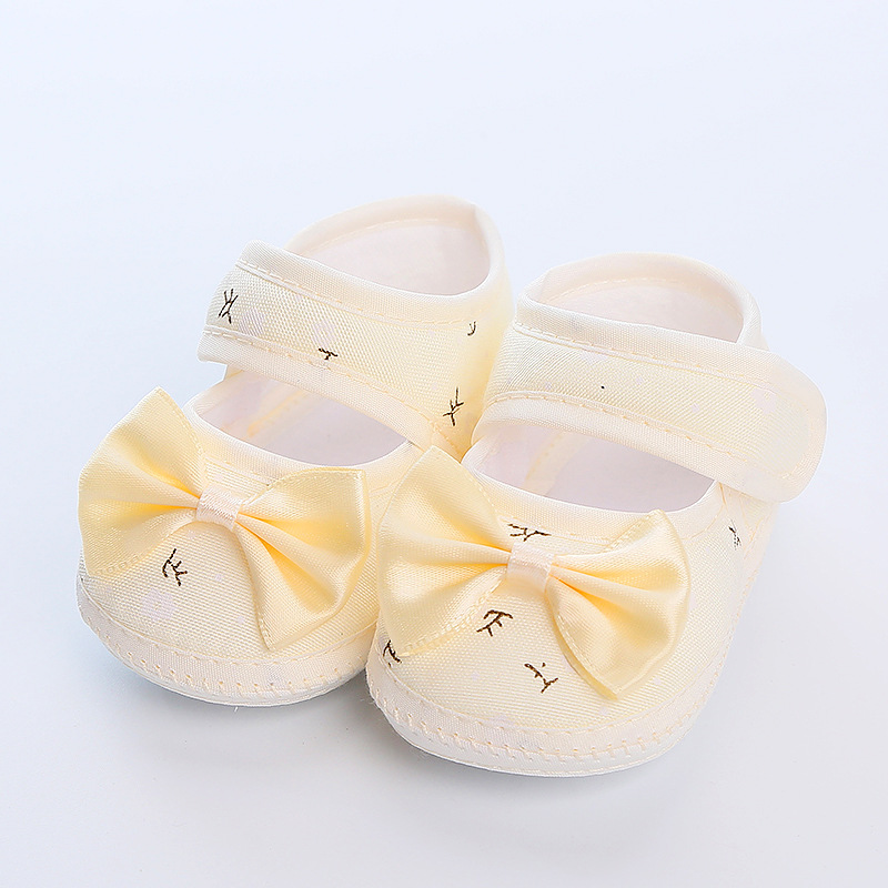New 0-12months Toddler Shoes Anti-slip Cute Bow Soft Bottom Shoes Comfortable Breathable Princess Shoes Infant Toddler