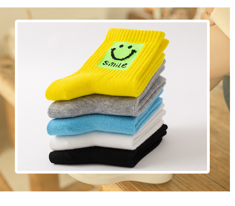 5 pairs of children's socks autumn and winter cartoon boys and girls cotton tube socks winter baby socks cotton socks