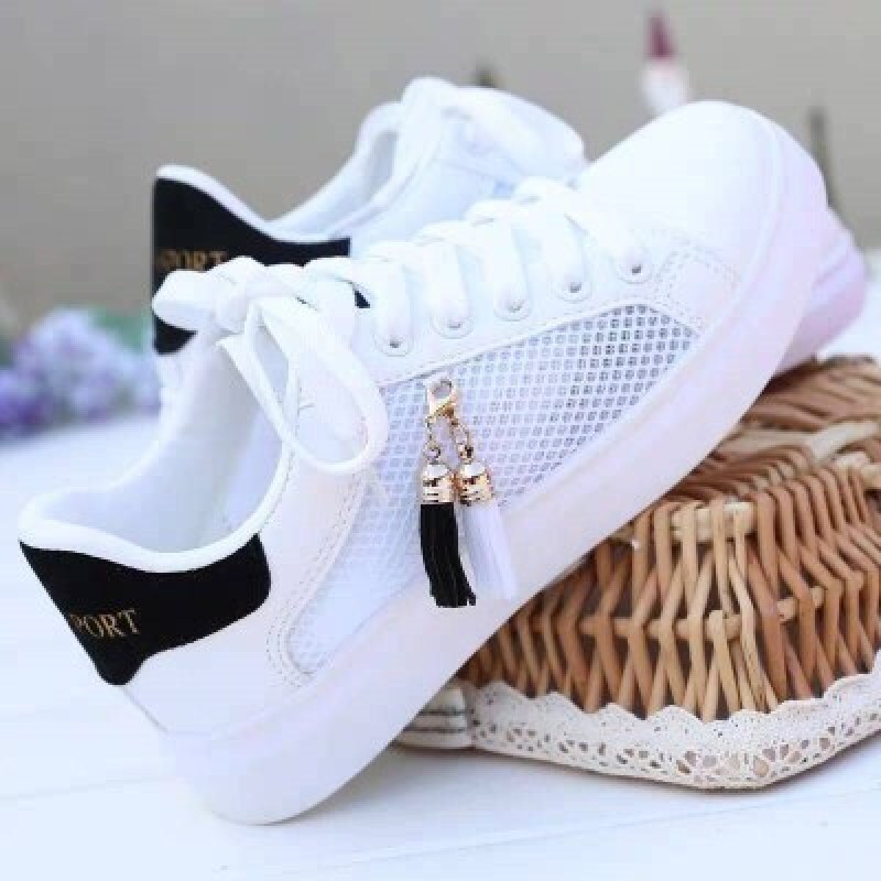Mesh white shoes women summer breathable hollow shoes students all-match casual shoes sports shoes flat shoes