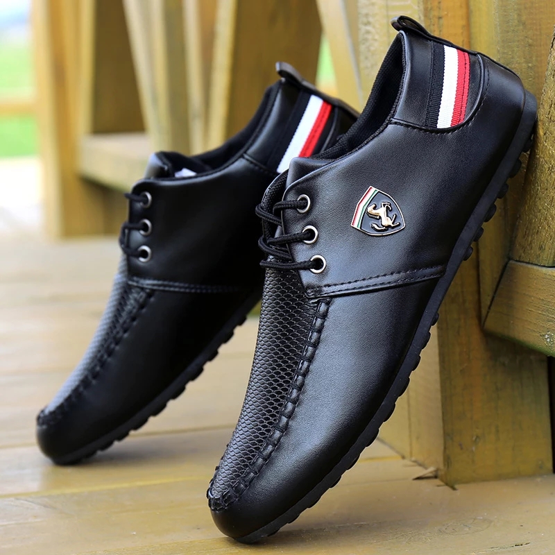 New Style Breathable Men's Casual Shoes the British Sneakers Solid Lace-up Men Shoes