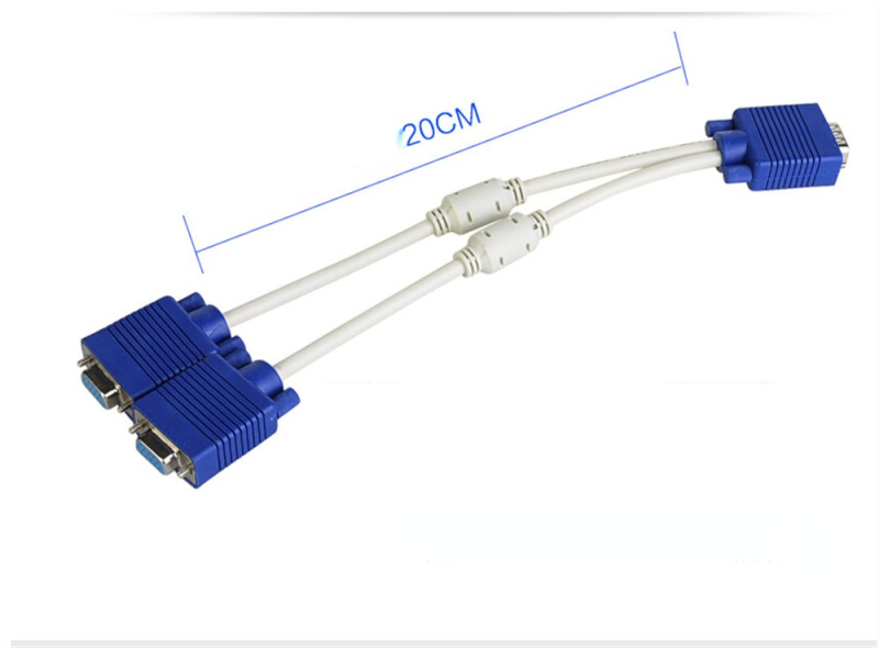 VGA Splitter Cable of Male to Female VGA to Dual 2 VGA Converter Adapter Splitter Y Video Cable for Computer Monitor