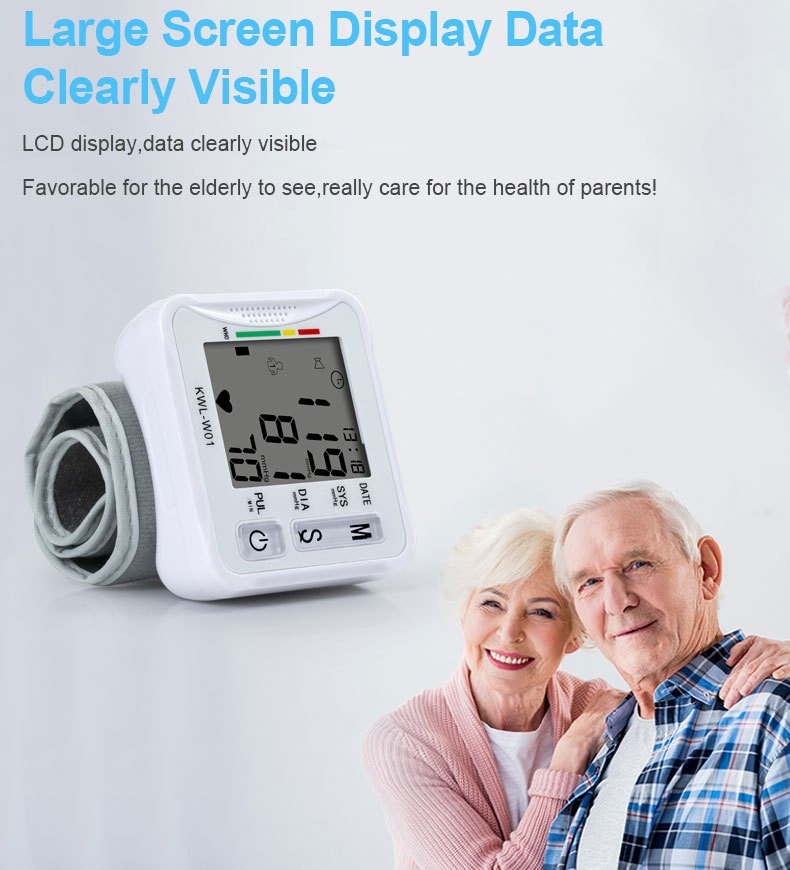Portable Household Sphygmomanometer Digital LCD Display Wrist Electronic Blood Pressure Monitor