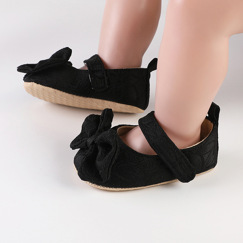 New Western-style Bow Princess Shoes For Infants And Young Children Aged 0-18 Months Soft And Non Slip Walking Shoes