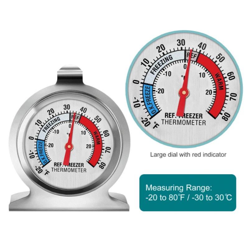 Stainless Steel Mini Fridge Thermometer Temperature Sensor DIAL High Accuracy Refrigerator Freezer -30 To 30°C For Home