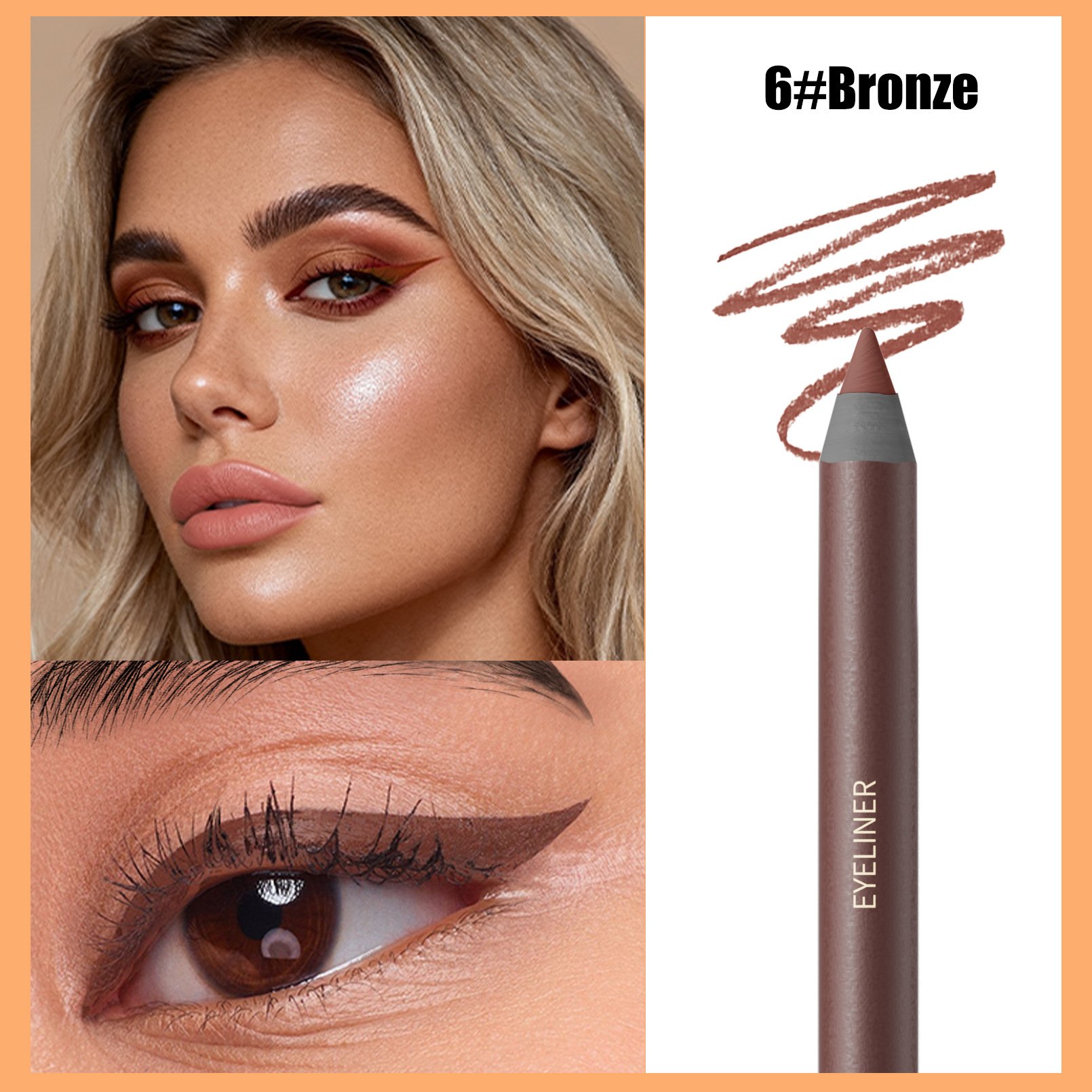 1PC Colorful Eyeliner Gel Pen Waterproof Longlasting Non-smudging Natural Eyeliner Pen SmoothSharpenable Matte EyelinerPenMakeup