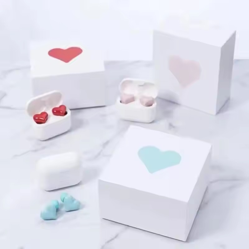 Heartbuds Wireless Earphones TWS Earbuds Bluetooth Headset Heart Buds Women Fashion Pink Gaming Student Headphones Girl Gift