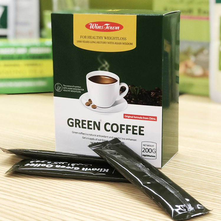 1packs/20bags Chinese Natural Antioxidant Cleans Intestines Weight Loss Enhancer Dietary Supplement Energy Booster Green Coffee