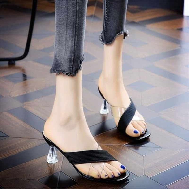 Ladies sandals and slippers new cross fashion personality all-match temperament high heels tide