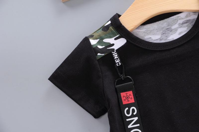 New summer casual version of men and women baby short-sleeved boys shorts two-piece baby children's suit tide