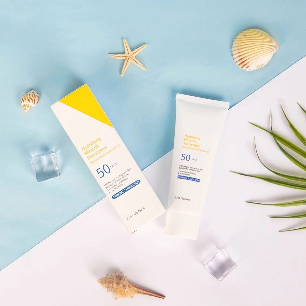 SPF50+ Multi-effect Sunscreen Isolation Whitening Moisturizing Oil Control Face Refreshing Sunscreen Cream 75g